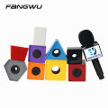 Logo de couverture d&#39;impression personnalisée triangulaire de qualité supérieure Micro Flagstop Station Microphone Cube avec